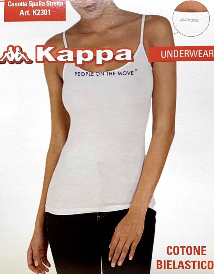 Canottiera Donna Spalla Stretta Cotone Bielastico Kappa 2301 3 Canottiera Donna Spalla Stretta Cotone Bielastico Kappa 2301