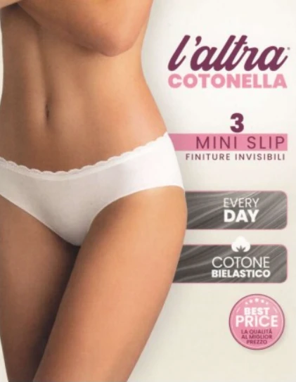 Slip Donna Cotone Elasticizzato Cotonella CD286 3 Slip Donna Cotone Elasticizzato Cotonella CD286