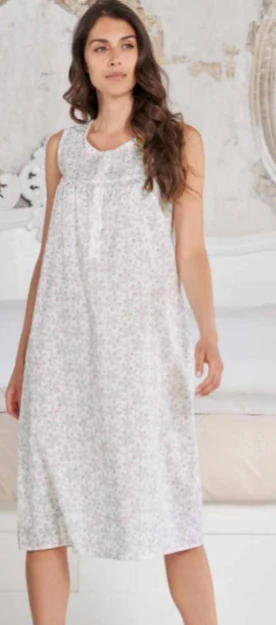 Camicia Da Notte Spalla Larga 100% Cotone Stoffa Linclalor 30813 3 Camicia Da Notte Spalla Larga 100% Cotone Stoffa Linclalor 30813