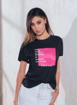 Maglia Donna T-shirt Giriocollo Mezza Manica In Jersey 100%cotone Jadea 4226