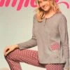 Pigiama Donna Cotone Caldo Invernale Infiore 533 -Moda Intimo Negozio 533