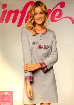 Camicia Da Notte Cotone Caldo Invernale Infiore 555