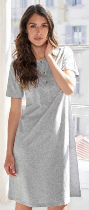 Camicia Da Notte Mezza Manica 100% Cotone Jersey Linclalor 71356 3 Camicia Da Notte Mezza Manica 100% Cotone Jersey Linclalor 71356