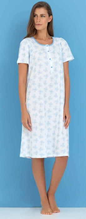 Camicia Da Notte Mezza Manica 100% Cotone Linclalor 74035 Outlet 3 Camicia Da Notte Mezza Manica 100% Cotone Linclalor 74035 Outlet