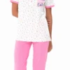 Pigiama Donna M/M Pinocchietto 100% Cotone MI-A-MY By Linclalor 74251 Special Price