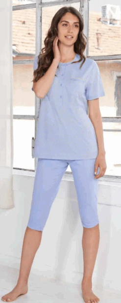 Pigiama Donna M/M Pinocchietto 100% Cotone Jersey Linclalor 74429