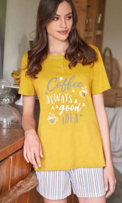 Pigiama Donna Corto M/M 100% Cotone Jersey Linclalor 74531 3 Pigiama Donna Corto M/M 100% Cotone Jersey Linclalor 74531