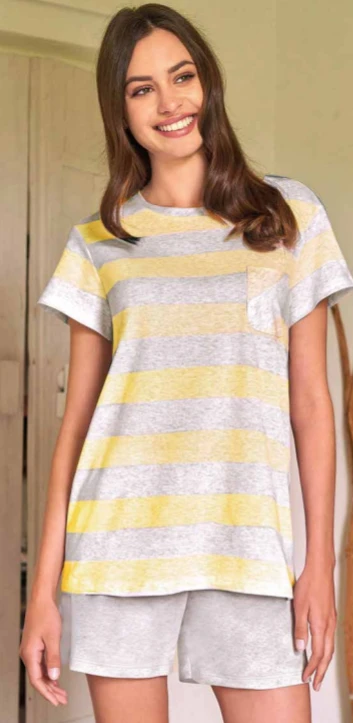 Pigiama Donna Corto M/M 100% Cotone Jersey Linclalor 74546 3 Pigiama Donna Corto M/M 100% Cotone Jersey Linclalor 74546