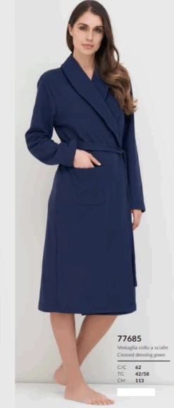 Vestaglia Donna Incrociata Cotone Felpato Linclalor 77685