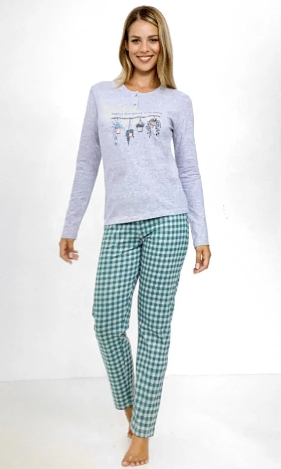 Pigiama Donna Lungo 100% Cotone Jersey Il Granchio Lady 415 3 Pigiama Donna Lungo 100% Cotone Jersey Il Granchio Lady 415