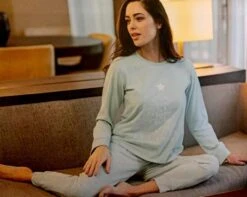 Pigiama Donna Fila 4068 Cotone Caldo Invernale -Moda Intimo Negozio b4067