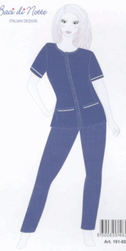 Pigiama Donna M/M Pantalone Lungo Tutto Aperto Baci Di Notte 80248 Outlet