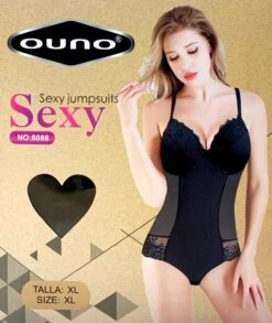 Body Sexy Imbottito Microfibra E Pizzo Ouno 8088